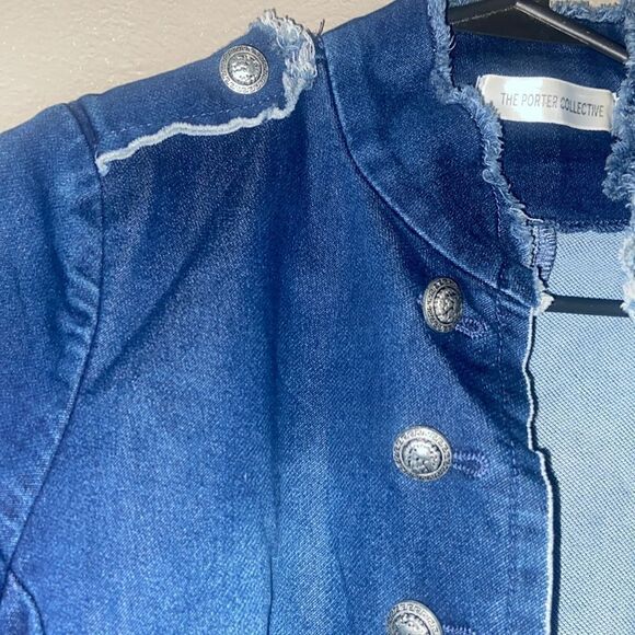The Porter Collective Military Style Denim Jacket Ladies Medium - Picture 3 of 9